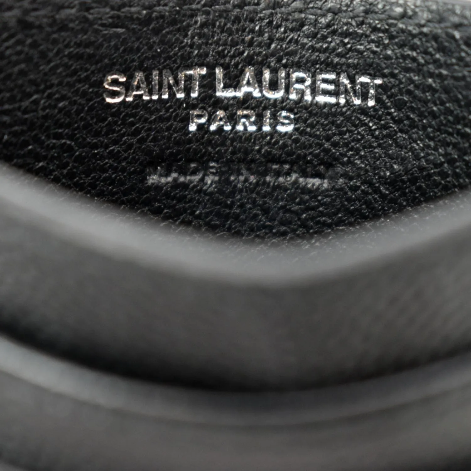 YVES SAINT LAURENT Monogram Grain Leather Card Case Black - Hot Deals