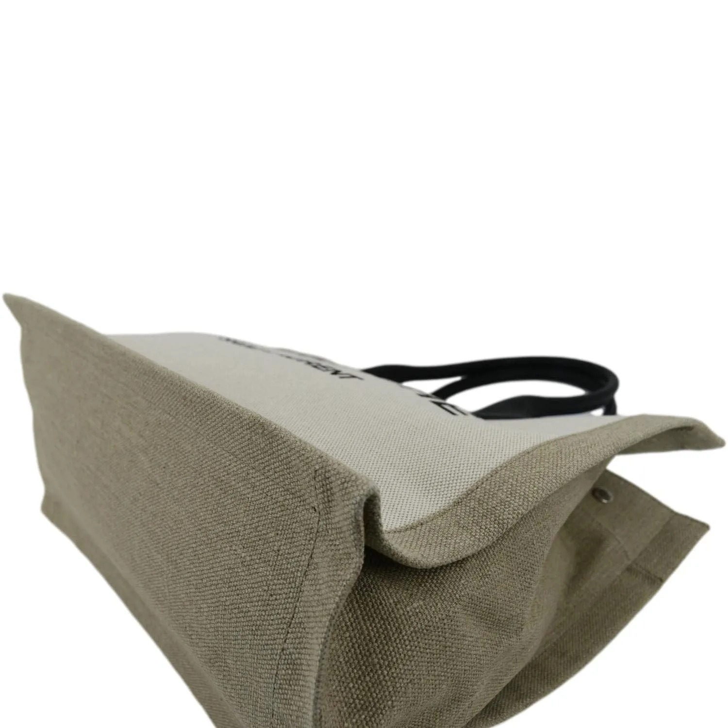 YVES SAINT LAURENT Rive Gauche Small Linen Leather Tote Griege