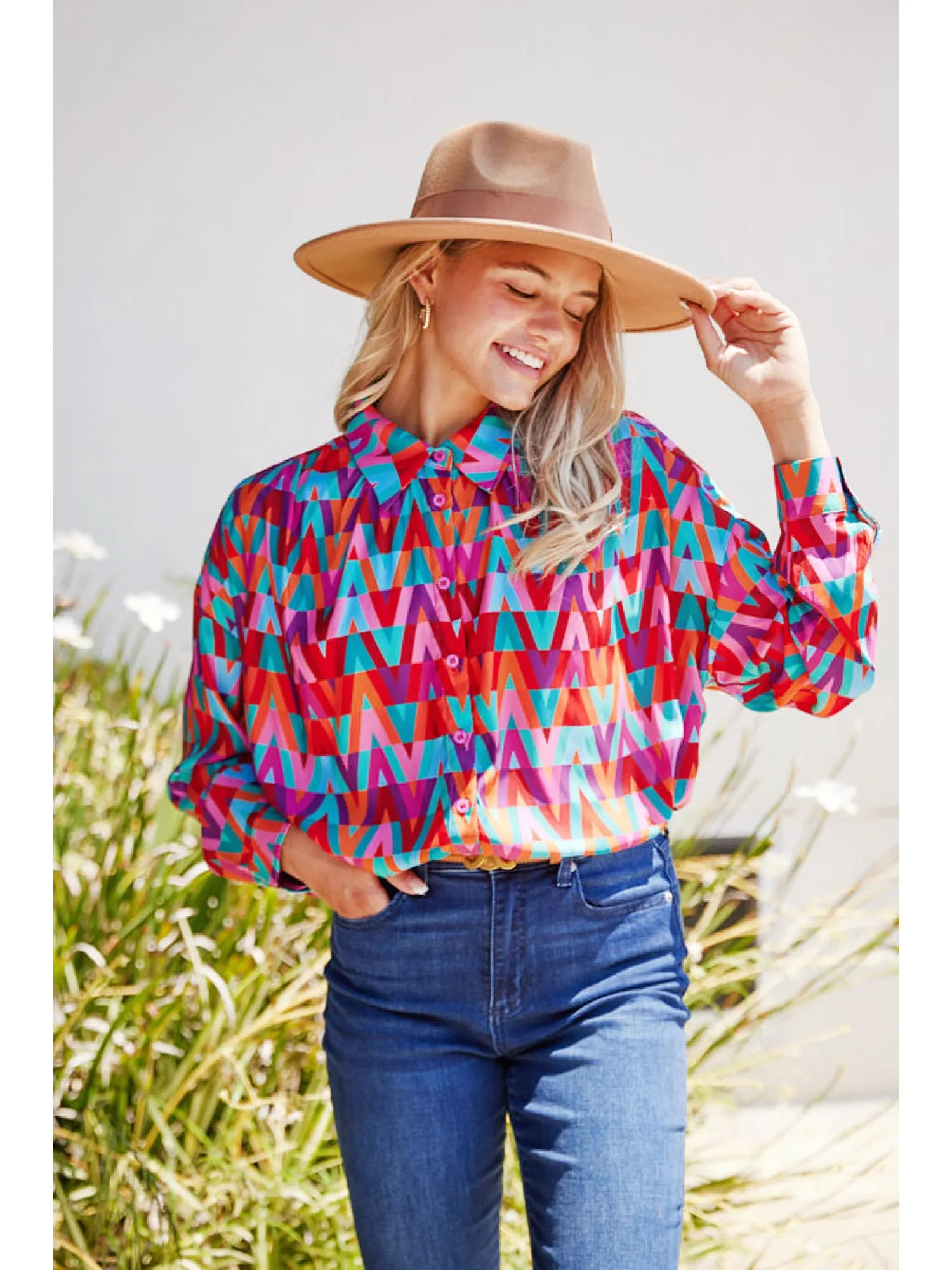 Zig Zag Abstract Printed Blouse