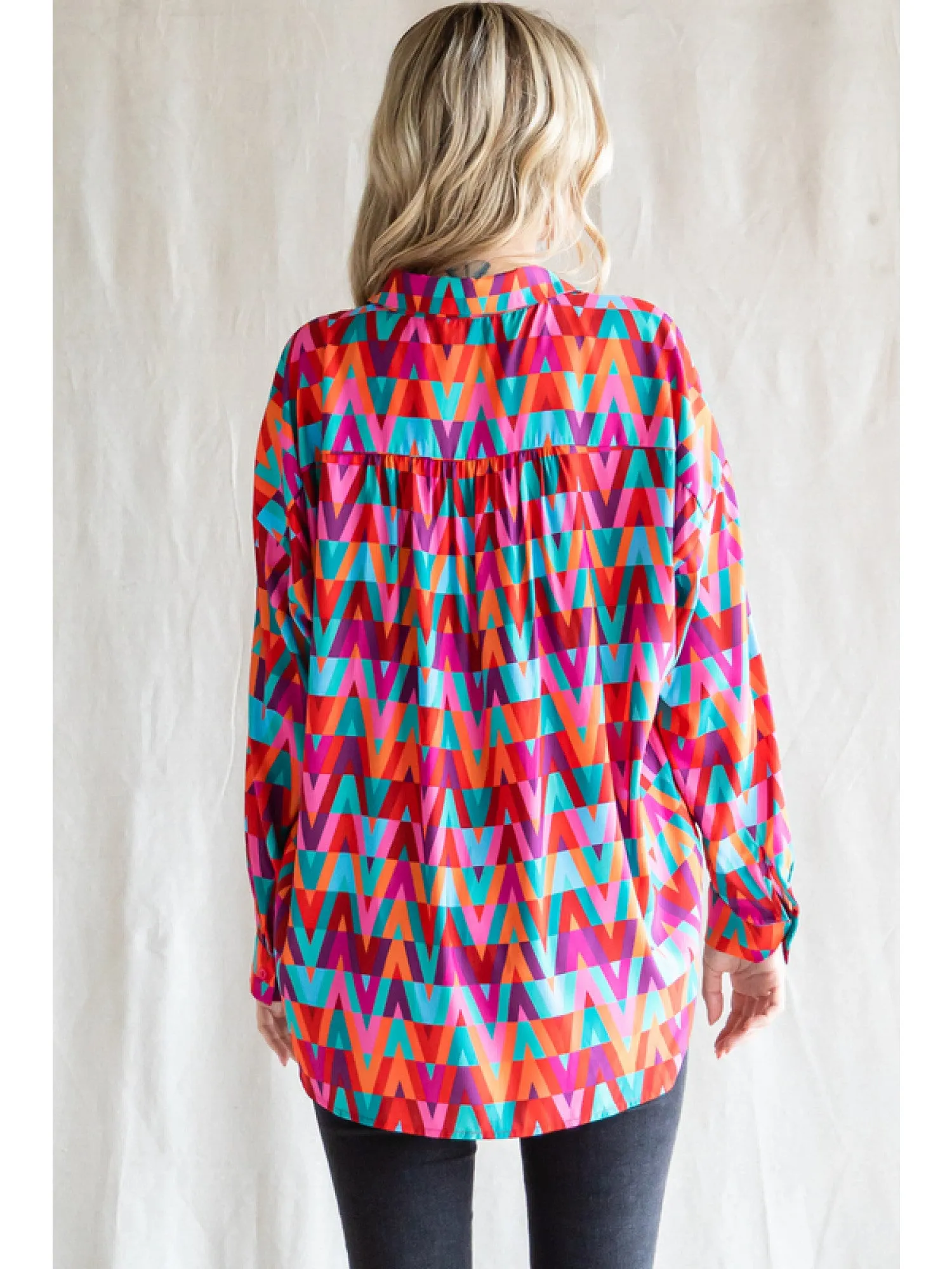 Zig Zag Abstract Printed Blouse