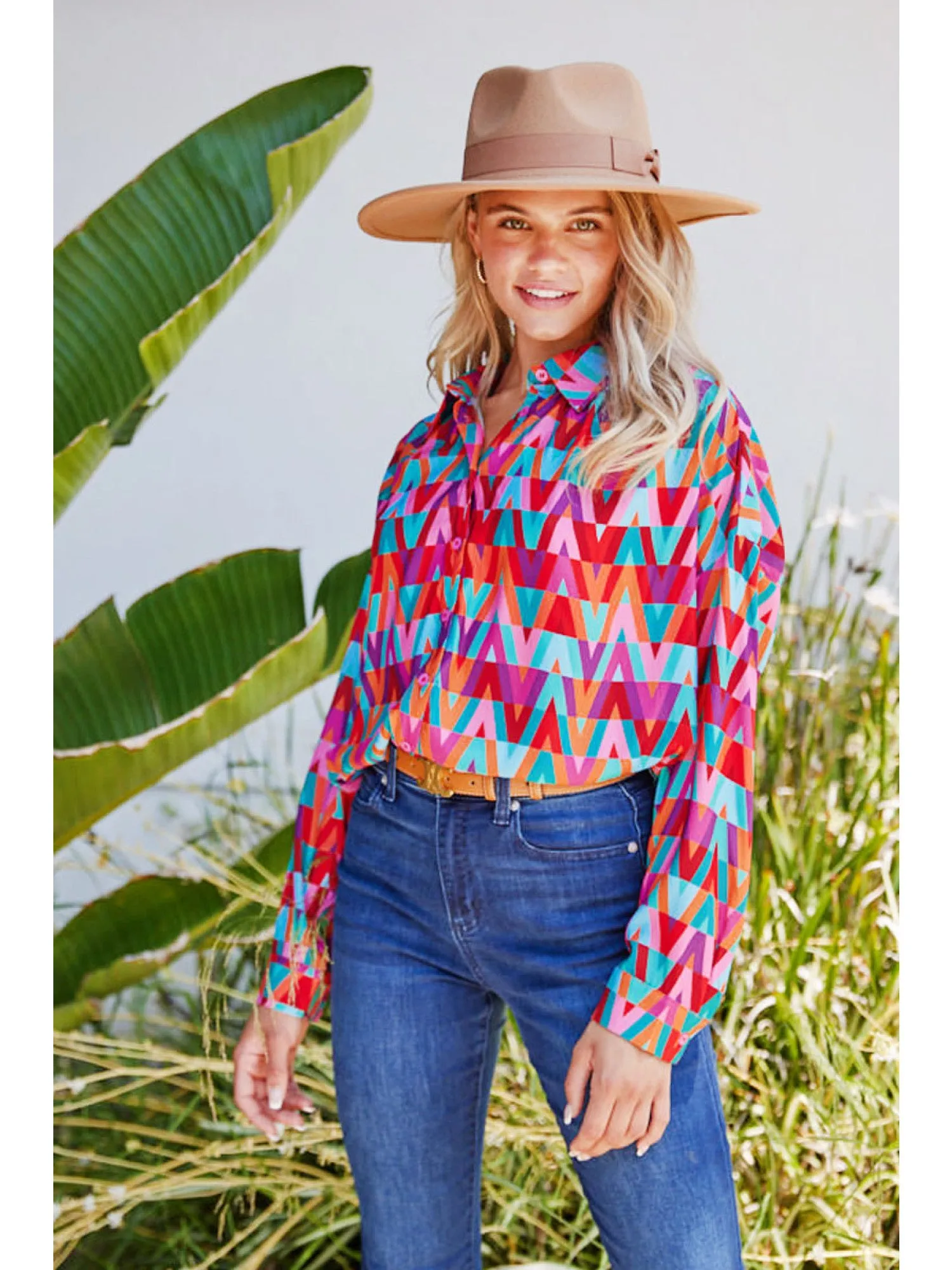 Zig Zag Abstract Printed Blouse